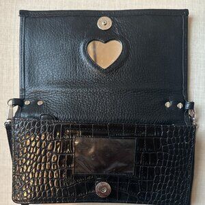Brighton Wallet/Purse Black Leather‎ Crossbody Organizer
